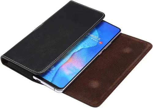 Miniatura 5 de Funda horizontal de cuero prémium para iPhone 12, 12Pro (6.1), 11, XR, funda para cinturón, bolso para hombre para Samsung Galaxy S20 5G, Note10