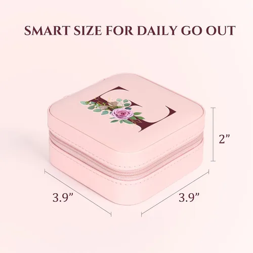 Miniatura 4 de Joyero pequeño con inicial, estuche organizador de joyas de viaje, estuche de joyería pequeño personalizado, estuche organizador de joyas, caja