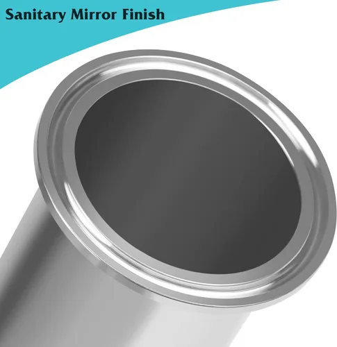 Miniatura 3 de Tubo de Abrazadera Triple 2 Pulgadas OD Bobina Sanitaria Longitud 6 Pulgadas Extremo de Abrazadera OD 50.5mm Tubo Redondo Liso de Acero Inoxidable