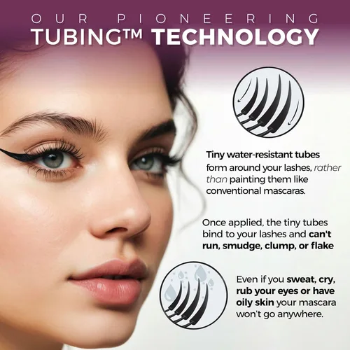 Miniatura 7 de Blinc Máscara de tubo UltraVolum, máscara voluminizadora, alargadora y rizadora, máscara lavable de larga duración, limpia, vegana y libre de Negro