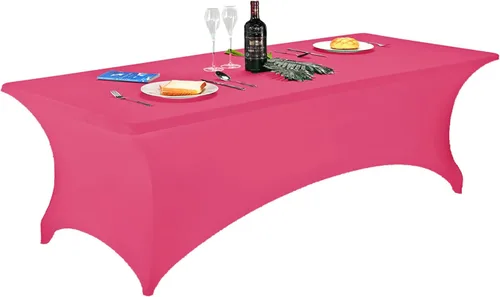 Miniatura 100 de LZY Cubierta de Mesa Elástica Ajustable de Spandex para Mesa Plegable de 6 pies, 4 pies o 8 pies, Mantel de Cóctel Rectangular, Perfecto para Champn