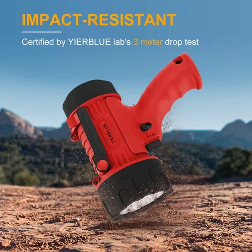 Miniatura 4 de YIERBLUE Linterna recargable de foco con 100,000 lúmenes LED de alto brillo, luz de punto impermeable IP67 de larga duración, foco de mano Rojo-Pro