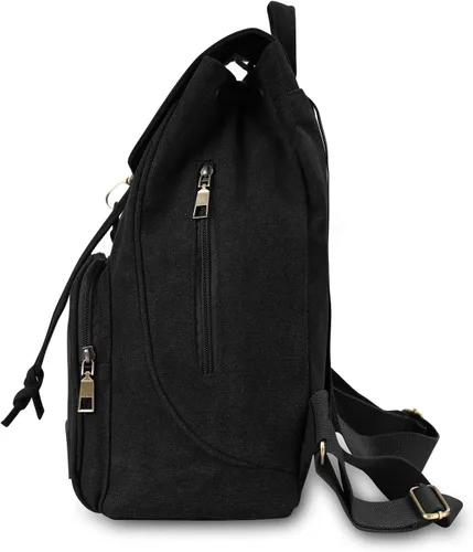Miniatura 19 de Mochilas de lona a la moda, bolso casual para compras al aire libre, mochila deportiva, senderismo, viajes, bolsa multiusos, Café, Mochilas