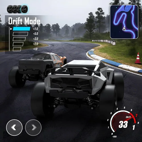 Miniatura 9 de Kolegend 2-en-1 RC Cyber Monster Truck y coche de derrape para adultos, escala 1/18, 4WD, 40KM/H, todo terreno, coche RC rápido con radio de 2.4Ghz