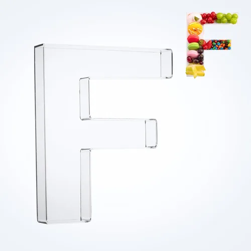 Miniatura 12 de Bandeja de 11" de Acrílico con Letras y Números – Bandeja Reutilizable y Rellenable para Aperitivos de Charcutería, Caja de Servir Postres
