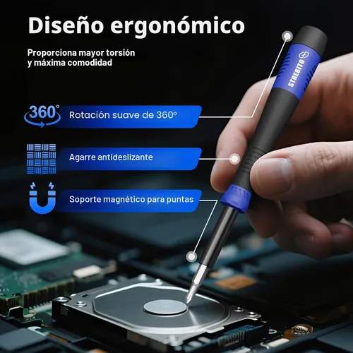 Miniatura 3 de STREBITO Juego de destornilladores de precisión pequeños de 64 piezas con Torx, Triwing, Pentalobe, kit de herramientas de reparación electrónica