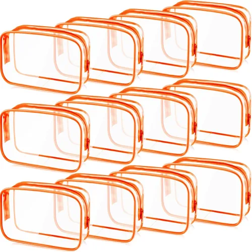 Miniatura 26 de Weewooday 12 piezas bolsas transparentes para maquillaje, bolsas de almacenamiento de cosméticos, estuches de PVC con cremallera, bolsas de viaje