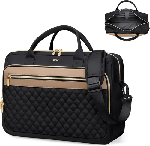 Miniatura 10 de Bolsa para laptop para mujer, bolsa de trabajo de 15.6 pulgadas, impermeable, bolso de hombro para profesor, oficina, bolso cruzado
