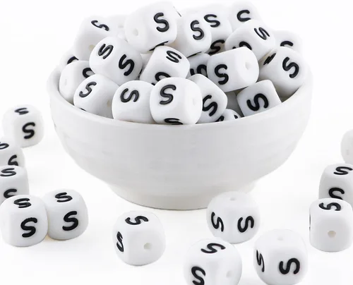 Miniatura 19 de Cuentas de silicona de corazón cuadrado blanco de 0.472 pulgadas, 20 cuentas de silicona con números de corazón para hacer llaveros, ideal