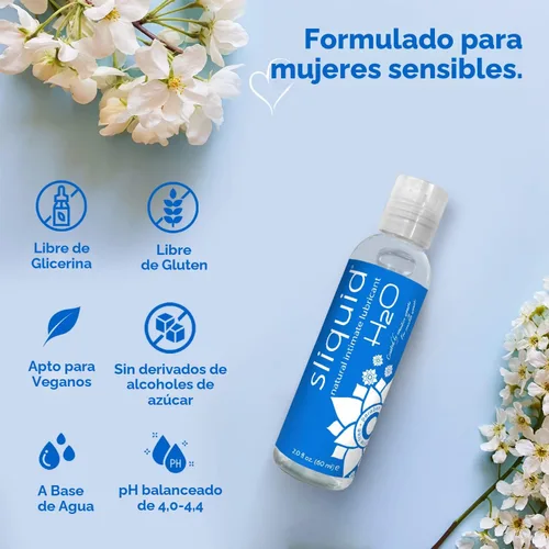 Miniatura 4 de Sliquid H2O Lubricante a Base de Agua, Lubricante a Base de Agua para Sexo, Lubricante Sexual Natural, Lubricante Personal Sin Glicerina (2 Oz)