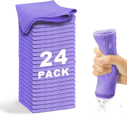Miniatura 9 de Paño de Limpieza de Microfibra - 50 Piezas (33x33 cm) Trapos Ultra Suaves Altamente Absorbentes para Limpieza, Toallas Reutilizables y Sin Pelusa