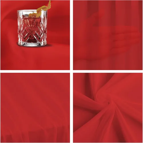 Miniatura 6 de Camino de mesa de gasa de Navidad rojo de 55 pulgadas de largo, camino de tul transparente de gasa para decoración rústica, boda, recepción