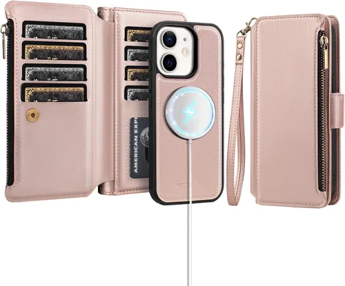 Miniatura 11 de Antsturdy Funda tipo cartera compatible con iPhone 11, piel sintética, con bloqueo RFID, funda cruzada para teléfono para mujeres y hombres