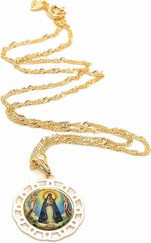Miniatura 8 de SIFRIMANIA Cadena de medalla religiosa católica chapada en oro para niños y mujeres