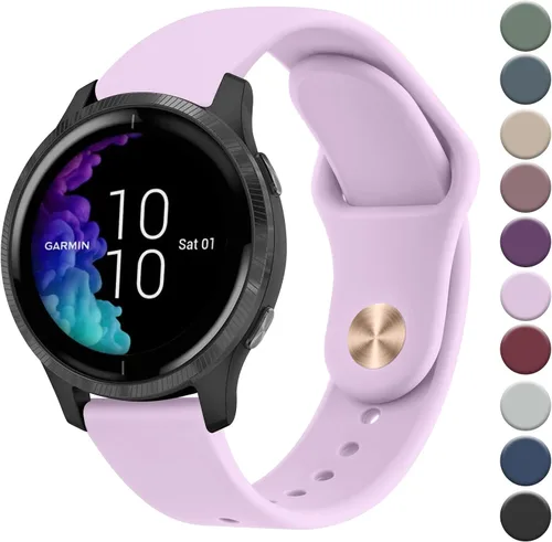 Miniatura 12 de Vanjua Bandas compatibles con Garmin Venu 2 Plus, Venu Sq, Venu y Vivoactive 3, correa de repuesto deportiva de silicona suave para Garmin Vivomove