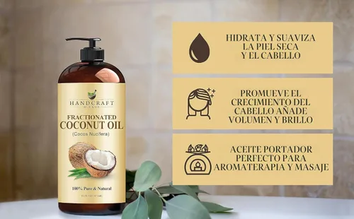 Miniatura 6 de Handcraft Blends Aceite de coco fraccionado – 16 onzas líquidas – 100% puro y natural – Aceite portador de alta calidad para piel, cabello y cuerpo