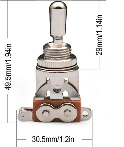 Miniatura 2 de MAXCHEER Interruptor de pastilla de guitarra de metal de 3 vías, selector de interruptor de palanca de pastilla, piezas para accesorios Les Paul