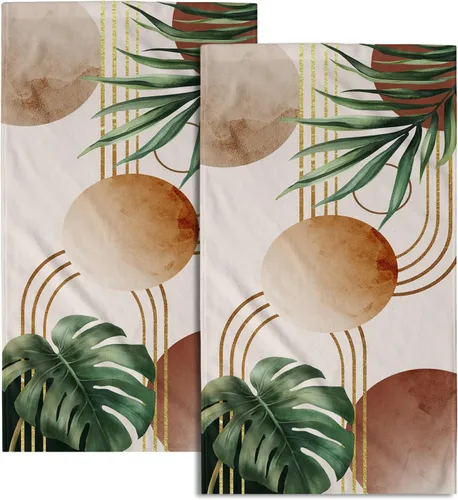 Miniatura 31 de Giwawa Juego de 2 toallas de mano vintage con diseño de oso y ciervo, diseño de alce y árbol, toalla de cara súper suave para baño, cocina, hombre