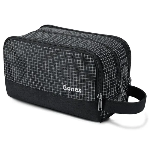 Miniatura 17 de Gonex Neceser de viaje de nailon, bolsa de afeitado, organizador de artículos de tocador, Verde