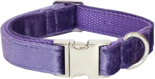 Miniatura 8 de Bubblepup Collar de terciopelo para perro, collar suave para perros pequeños, medianos y grandes
