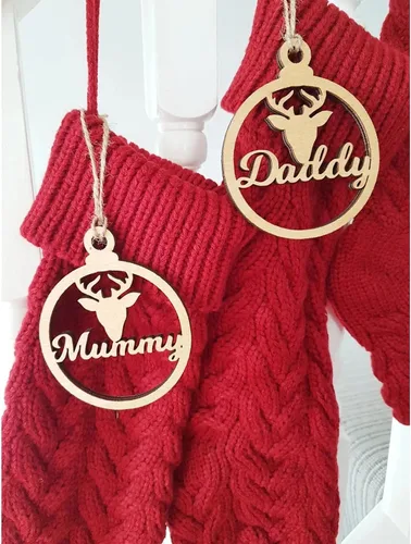Miniatura 5 de gorm Adorno de reno personalizado, adornos de madera con nombre, adornos de reno, árbol de Navidad, adornos de familia, nombre personalizado