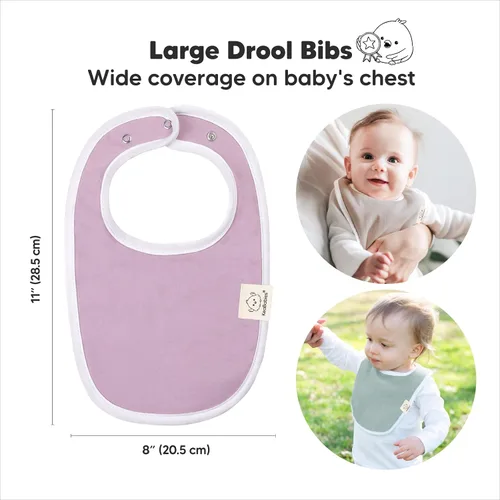 Miniatura 2 de KeaBabies Paquete de 8 baberos orgánicos para niñas y niños y 5 paños de muselina para bebés, niños y niñas, baberos de dentición para niños