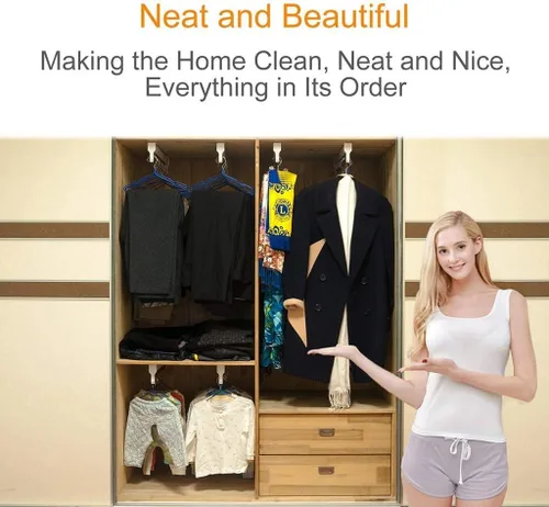 Miniatura 5 de Barra de Percha para Armario, Barra Extensible para Closet de 30-60cm, Barra de Ropa para Guardarropa, Organizador de Closet para Pantalones
