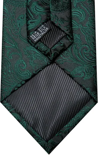 Miniatura 29 de Barry.Wang - Juego de corbata de seda para hombre, diseño de cachemira, pañuelo y gemelos de bolsillo