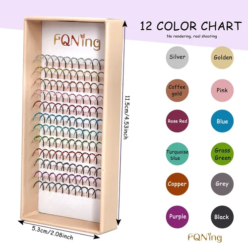Miniatura 2 de Extensiones de pestañas con purpurina láser, 12 colores de larga duración, brillantes individuales, extensiones de pestañas, suministros Mezcla