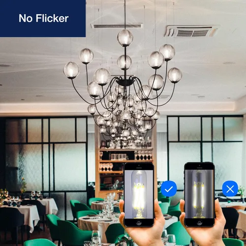Miniatura 6 de FLSNT Bombillas LED para candelabros de luz diurna de 5000 K equivalentes a 60 W, bombillas LED regulables T6/T25 E12 para candelabro, 90+ alto CRI