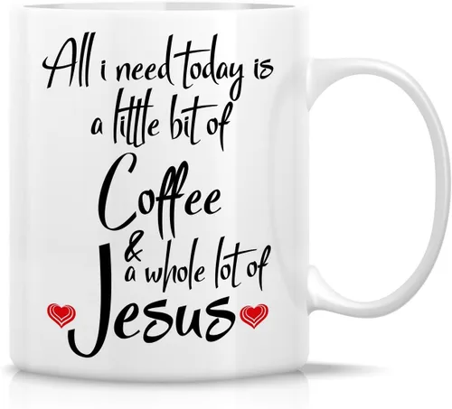 Miniatura 53 de Retreez Taza divertida – This Girl Runs on Coffee + Jesus - Tazas de café de cerámica de 11 onzas – Divertido, sarcasmo, sarcástico, motivacional