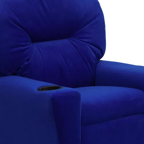 Miniatura 8 de EMMA + OLIVER Reclinable infantil de microfibra azul con portavasos