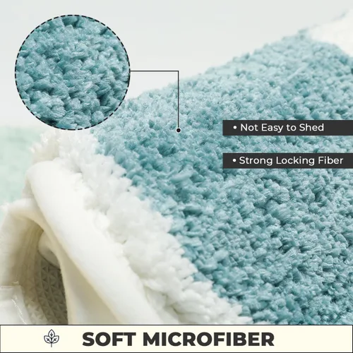 Miniatura 4 de Alfombra de baño floral súper absorbente y gruesa de microfibra antideslizante, lavable a máquina y lanuda para baño, dormitorio y sala de estar