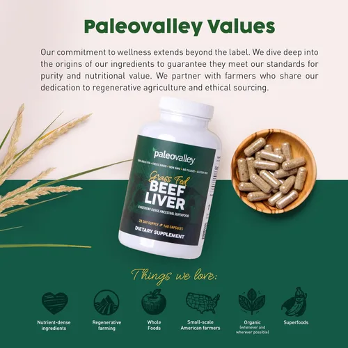 Miniatura 8 de Paleovalley Cápsulas de hígado de res alimentadas con pasto – Suplemento de órgano de res para hombres y mujeres, 100% criado en pastos