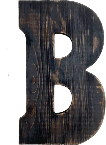 Miniatura 20 de ABELOTS Arte de pared con letras grandes para sala de estar, baño, dormitorio y decoración del hogar, letras rústicas de granja para apellidos