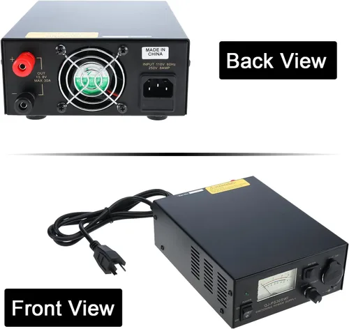 Miniatura 3 de Fuente de alimentación de 13.8 V 30 A CC, convertidor de potencia de banco regulado analógico con enchufe para encendedor de cigarrillos