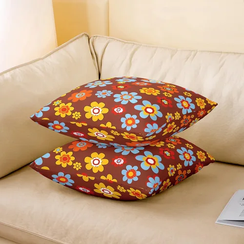 Miniatura 3 de Erosebridal Groovy Flower Power - Funda de almohada de 16 x 16 pulgadas, bonita funda de almohada floral bohemia de los años 60S y 70S, funda