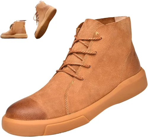 Botas de cuero Chelsea para hombre, estilo casual, para otoñoinvierno, antideslizantes, para negocios, Oxford, trabajo, viajes, botines Chukka