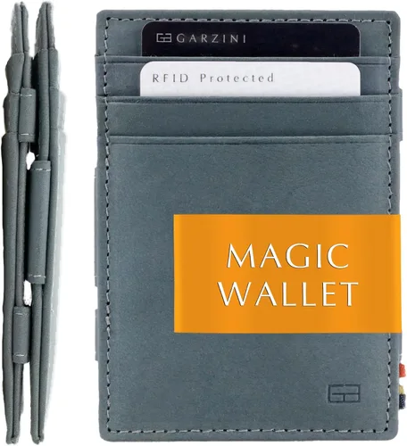 Miniatura 13 de GARZINI Cartera mágica para hombres, cartera minimalista con tarjetero RFID, cartera de cuero para 10 tarjetas