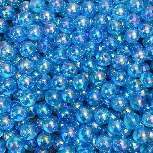Miniatura 30 de 1000 piezas de cuentas redondas de acrílico de 6 mm, colores AB, cuentas espaciadoras redondas para aretes, pulseras, collares, llaveros, joyería