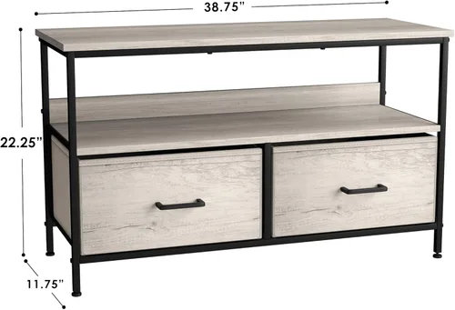 Miniatura 3 de Sorbus Mueble para TV con 2 cajones, baúl elevador de televisión con almacenamiento, muebles de dormitorio, sala de estar, armario y dormitorio Gris