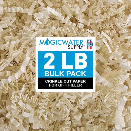 Miniatura 14 de MagicWater Papel de Corte Ondulado para Cestas de Regalo - 2LB - Blanco y Dorado - Perfecto para Relleno de Papel Triturado, Relleno de Cestas