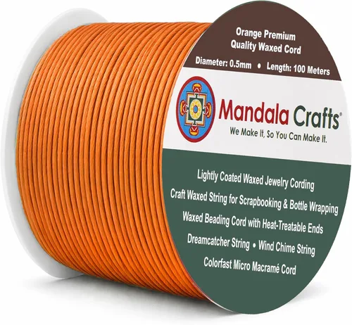 Miniatura 130 de Cuerda Mandala Crafts 0.03 pulgadas 109 yardas para hacer joyería, artesanía, macramé, cuerda de algodón encerado Negro