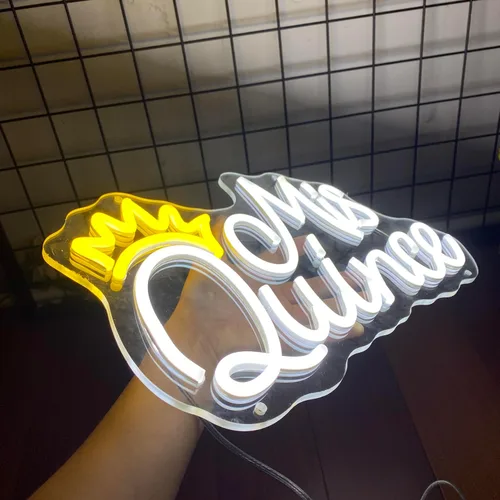 Miniatura 2 de Letrero de neón con texto en inglés "Mis Quince" para decoración de pared, dormitorio, estética, fiesta de cumpleaños, novio, novia, amante