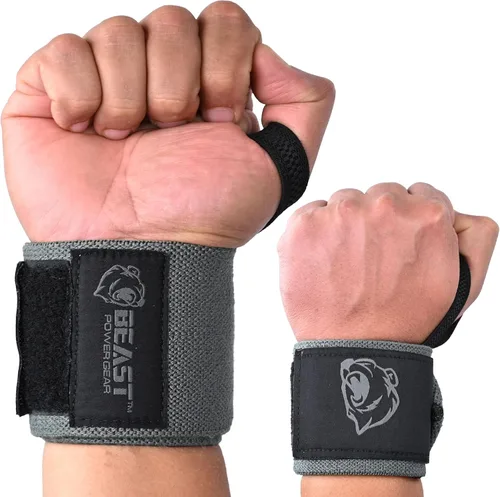 Miniatura 7 de Beast Power Gear Muñequeras para levantamiento de pesas de 18 pulgadas, soporte de muñeca de alta calidad para culturismo, resistente, lazo