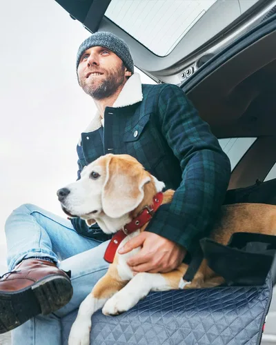 Miniatura 7 de PETICON - Funda para compartimiento de carga para SUV para perros con ventana de malla, forro de carga para mascotas impermeable, tapete