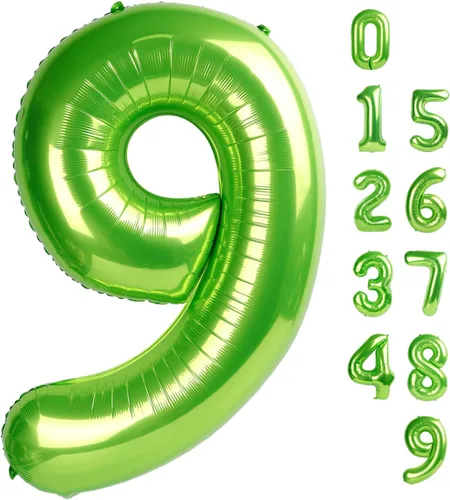 Miniatura 120 de Globos de números de 5 globos de 40 pulgadas, decoraciones de cumpleaños azules para niños y niñas, globos de números azul marino grandes