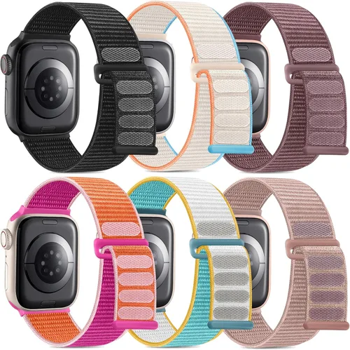 Miniatura 18 de WJK Correas elásticas de nailon compatibles con correas de Apple Watch de 1.496 in 1.575 in 1.614 in 1.654 in 1.732 in 1.772 in 1.811 in 1.929 in