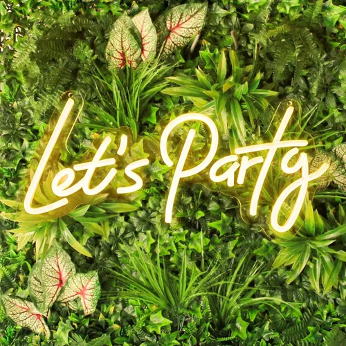 Lets Party - Letrero de neón para decoración de pared de fiesta con regulable, luces de neón para decoración de pared, cumpleaños, boda, despedida