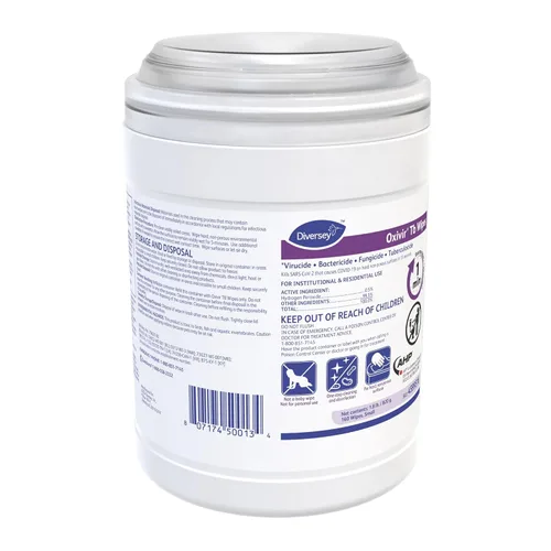 Miniatura 3 de Oxivir Diversey Tb 4599516 Toallitas desinfectantes de limpieza listas para usar, peróxido de hidrógeno acelerado, sin fragancia, hojas estándar